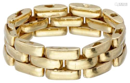 18K. Yellow gold flexible Fope Gioielli Italian design ring.