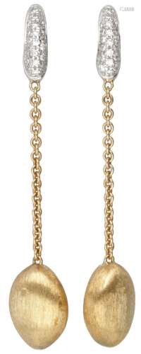 18K. Bicolor gold Marco Bicego 'Siviglia Chain Drop' earring...