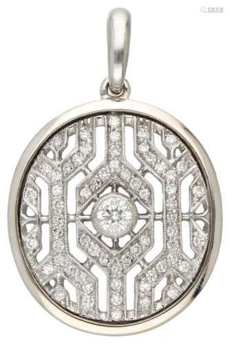 18K. White gold openwork pendant set with approx. 0.46 ct. d...