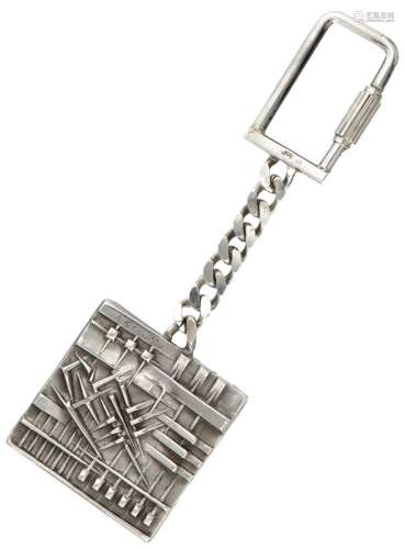 Silver Arnaldo Pomodoro Italian design pendant - 800/1000.