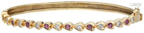 14K. Yellow gold bangle set with approx. 0.45 ct. diamond an...