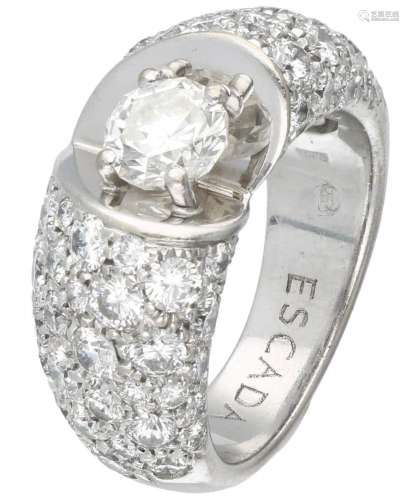18K. White gold Escada 'Diamond Heart' ring set with approx....