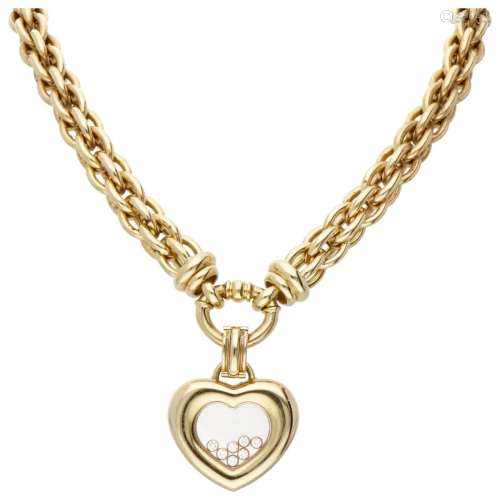 18K. Yellow gold Chopard necklace with 'Happy Diamonds Heart...