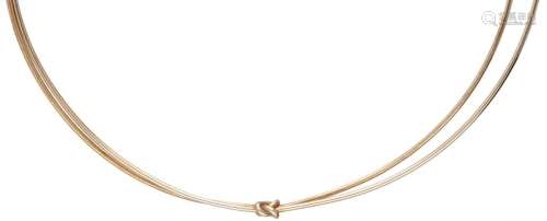 14K. Yellow gold Helge Narsakka central knotted collar neckl...