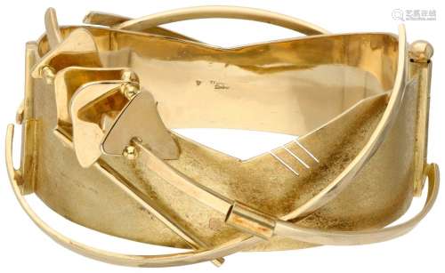 Exclusive 14K. yellow gold Anneke Schat design bangle.