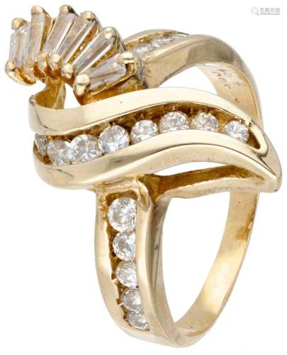 BLA 10K. Yellow gold ring set with approx. 0.59 ct. diamond.