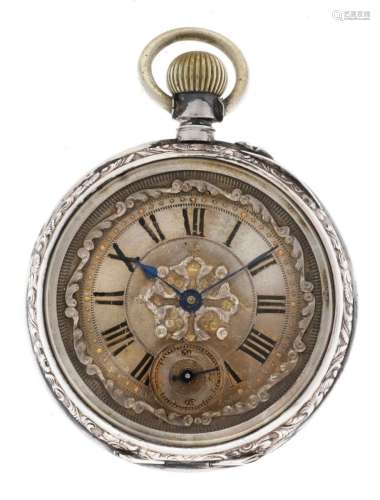 Silver cylinder escapement - Men's Pocket Watch - appr. 1890...