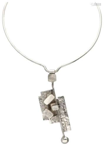 Silver Anneke Schat necklace with modernist pendant - 925/10...