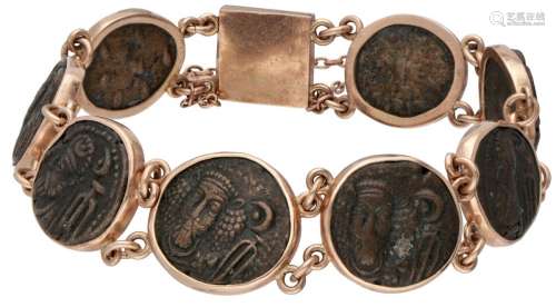 BLA 10K. Rose gold bracelet set with Parthian coins.