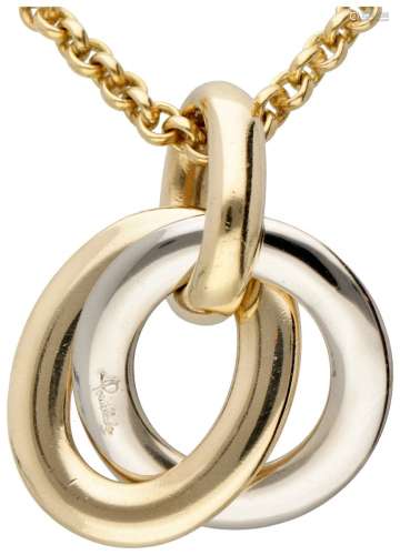 18K. Bicolor gold Pomellato Italian design necklace with pen...