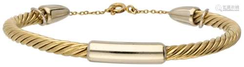 18K. Bicolor gold Pomellato bangle bracelet.
