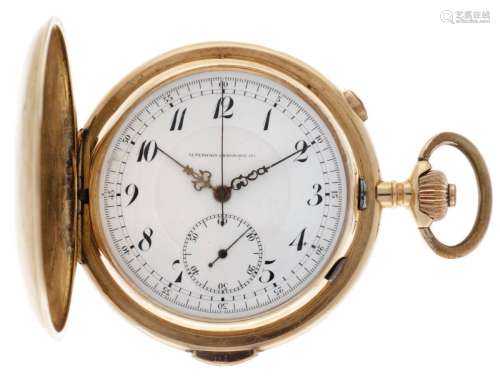 Golden Savonette Chronograph - Men's Pocket Watch - appr. 18...
