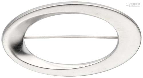 Bent Gabrielsen for Hans Hansen silver modernist oval brooch...