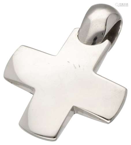 18K. White gold cross-shaped Pomellato pendant.