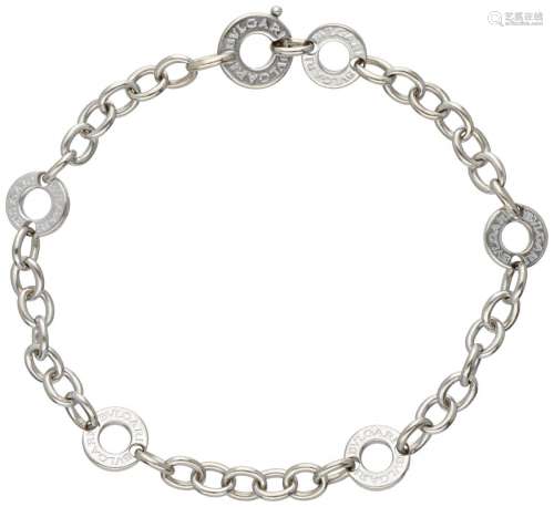 18K. White gold Bvlgari 'Charm' link bracelet.