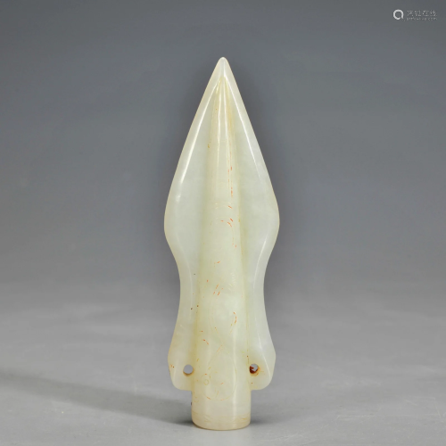 A Carved White Jade Arrowè½