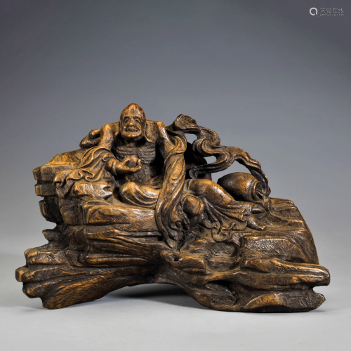 A Carved Aloe-wood Decoration Qing Dynasty