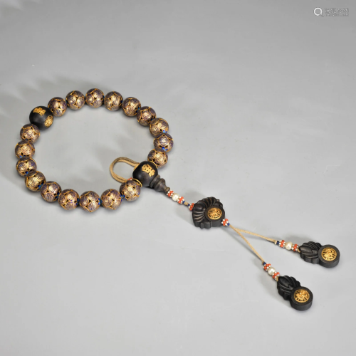 A Cloisonne Enamel Prayer Beads Qing Dynasty