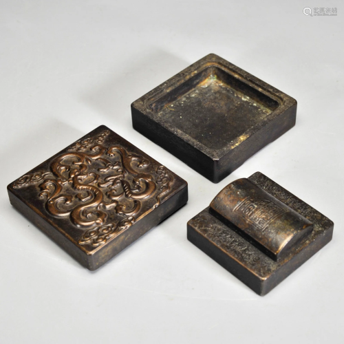A Bronze Dragon Seal Box Qing Dynasty
