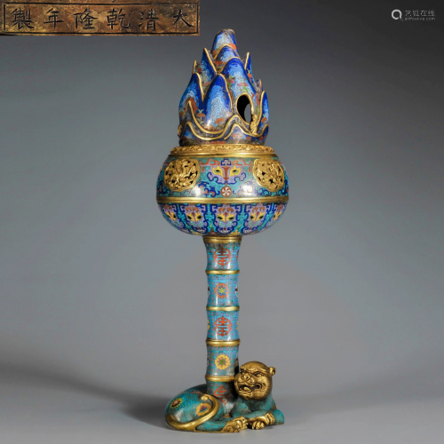 A Cloisonne Enamel Incense Burner Qing Dynasty