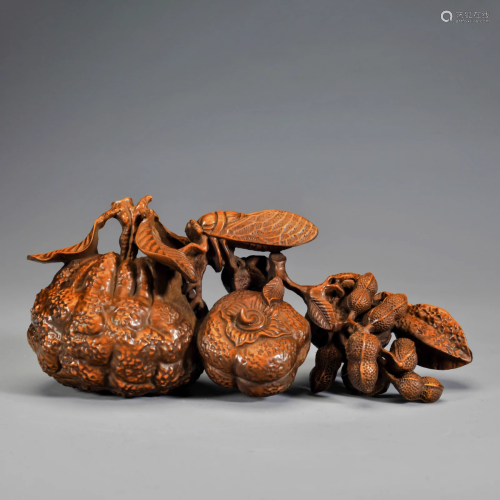 A Carved Boxwood Decoration Qing Dynasty