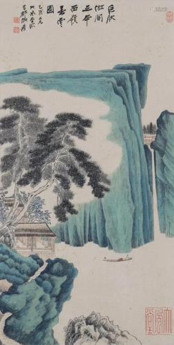 A Chinese Scroll Painting By Zhang Daqian