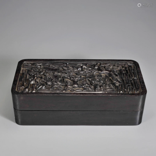 A Carved Rosewood Rectangular Box Qing Dynasty