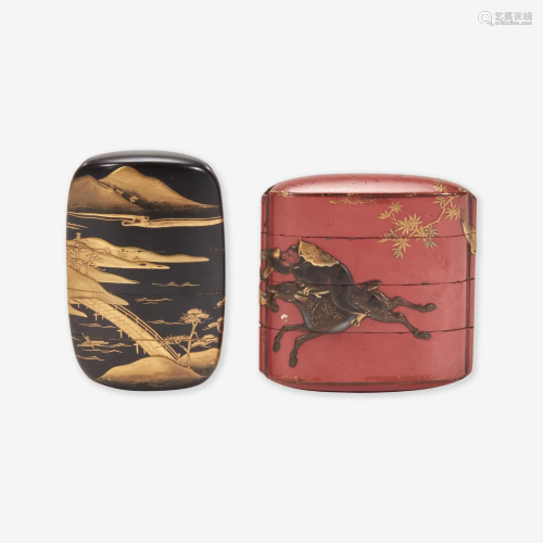 Two Japanese lacquered inro 日本印