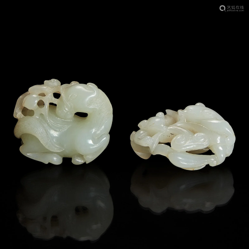 Two Chinese jade pendants 玉佩两