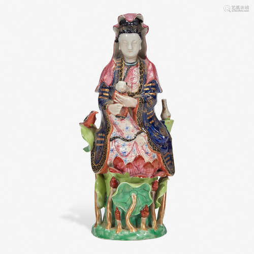 A Chinese export porcelain famille rose-decorated