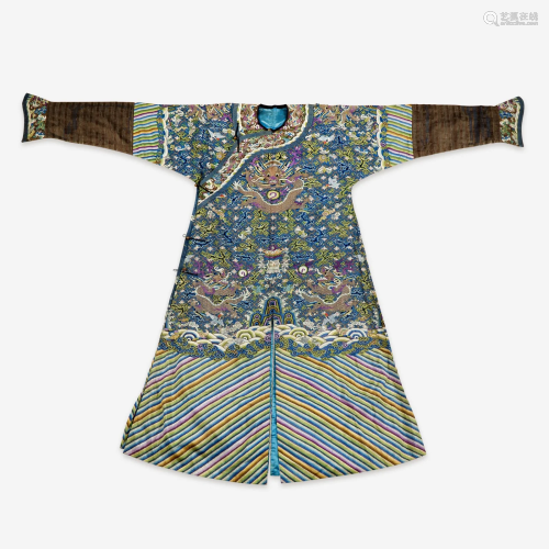 A Chinese kesi tapestry dragon robe 缂丝