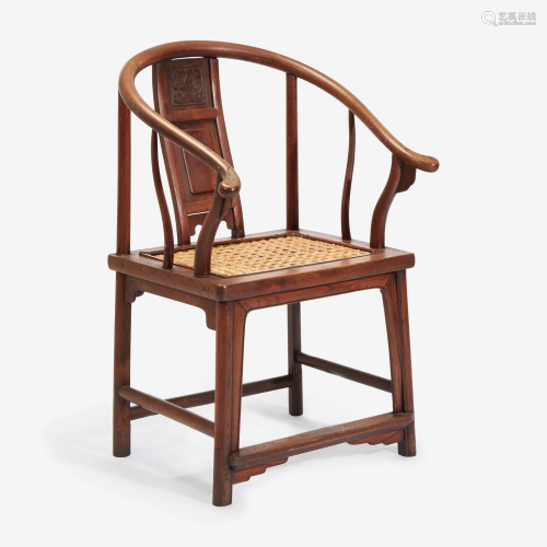 A Chinese horseshoe back armchair, probably elm 圈