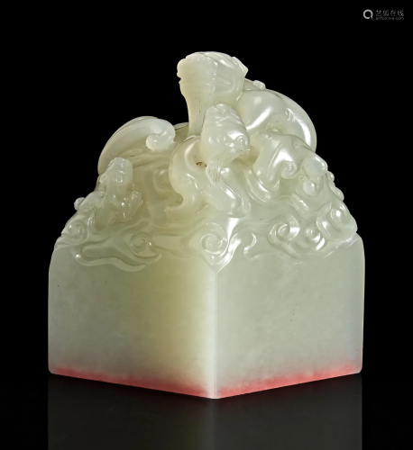 An important Imperial pale celadon-white jade 