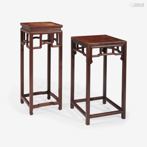 Two Chinese hardwood stands 硬木香