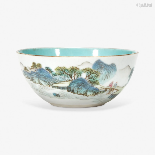 A small Chinese enameled porcelain bowl 珐琅