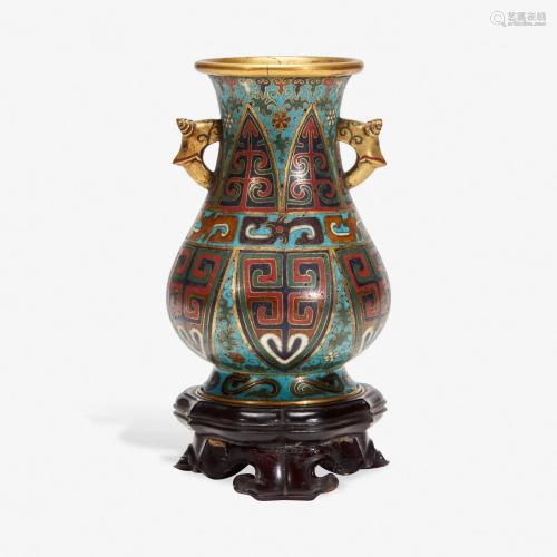 A Chinese cloisonné archaistic small vase with