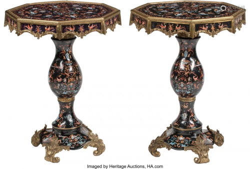 A Pair of French Baroque-Style Gilt Bronze and P