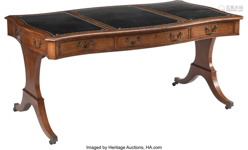 A Regency-Style Writing Desk with Inset Leather