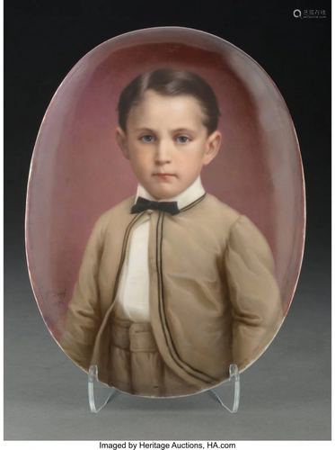 A KPM Porcelain Plaque Portrait of a Boy, late 1