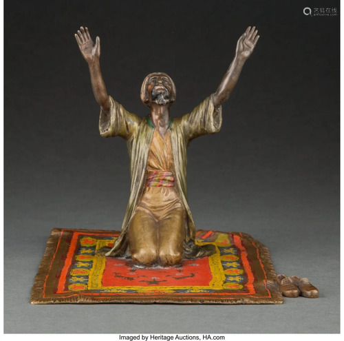 An Austrian Cold Painted Bronze Robed Figure on