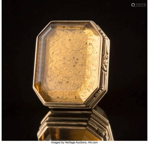 A 14K Gold and Citrine Vinaigrette, early 19th c