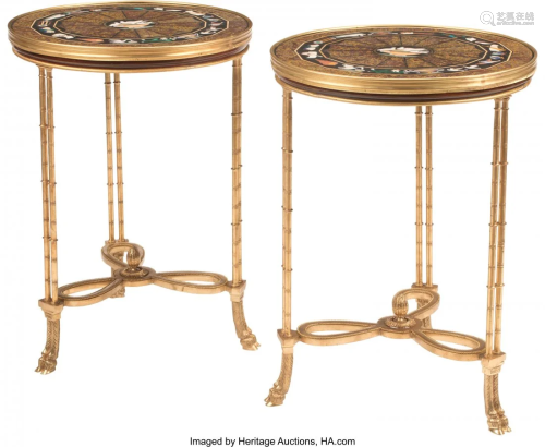 A Pair of French Neoclassical-Style Gilt Bronze
