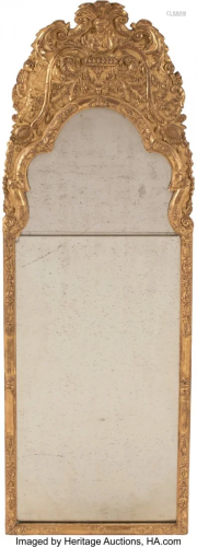 A George II Carved Giltwood Mirror, 18th century