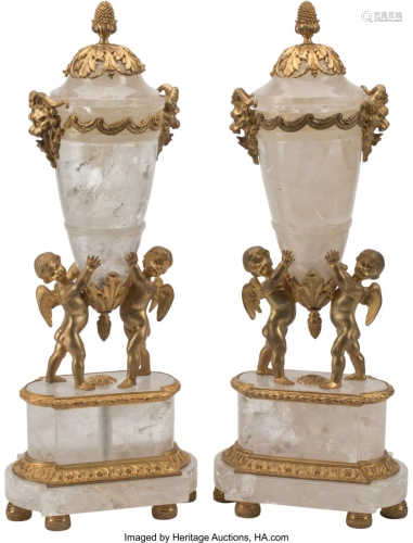 A Pair of French Louis XV-Style Gilt Bronze and
