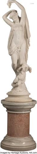 An Italian Carrara Marble Figure of a Woman with