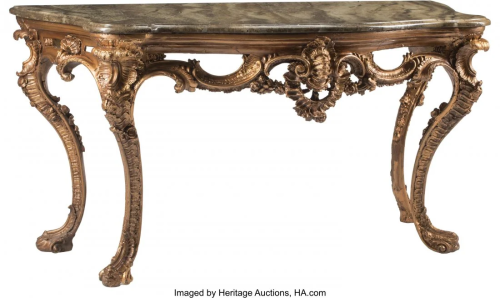 A Large Italian Rococo-Style Console Table, late