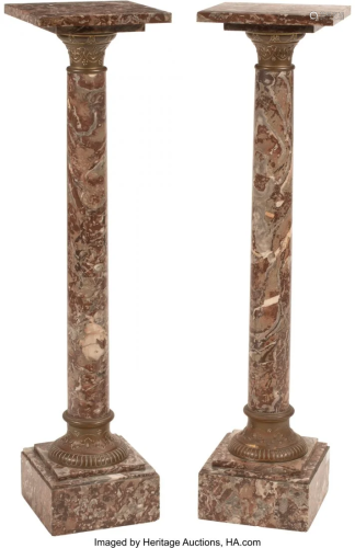 A Pair of Neoclassical Bronze Mounted Variegated