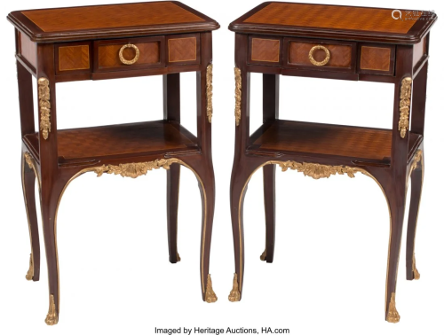 A Pair of French Transitional Marquetry Inlaid M