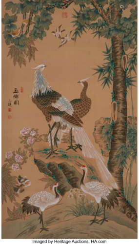 Chinese School (20th Century) Birds (two works)