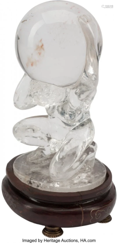 A Continental Carved Rock Crystal Figure of Atla